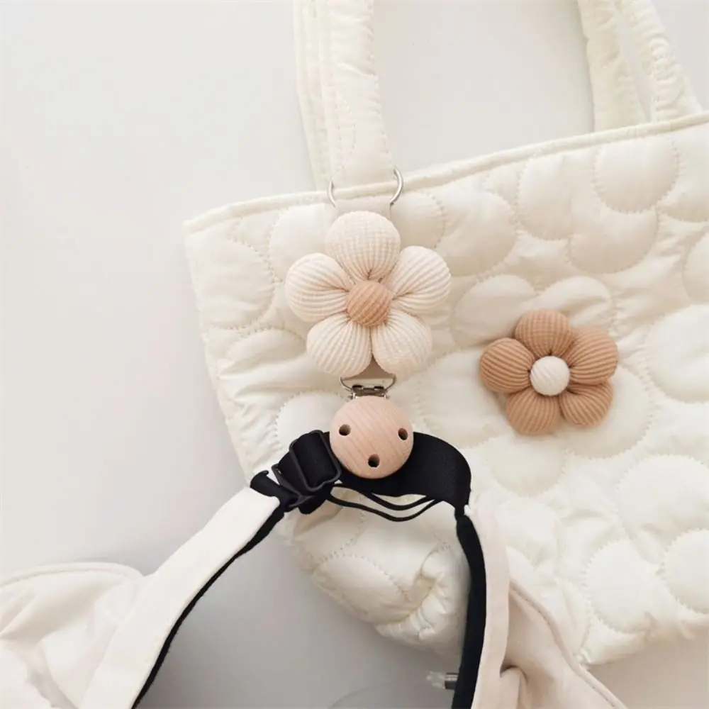 Anti-lost Cotton Flower Hat Clip Wood Clip Portable Hat Storage Travel Hat Holder Hanging on Bag Organizer Gadget Outdoor