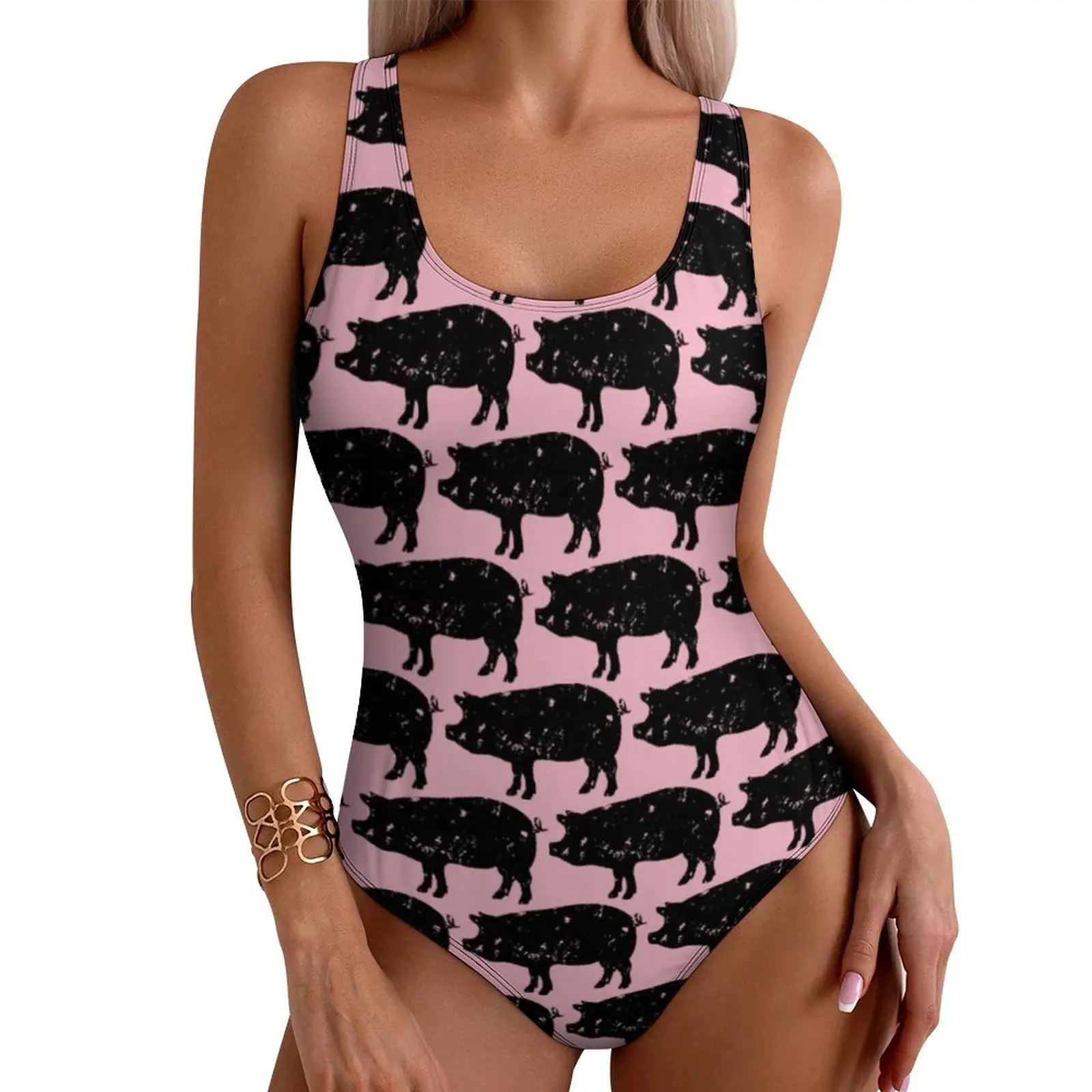 

Cool Farm Animal Swimsuit Sexy Funny Goats Female Swimwear One Piece Modern Swimsuits Holiday Push Up Sleeveless Beach Outfits