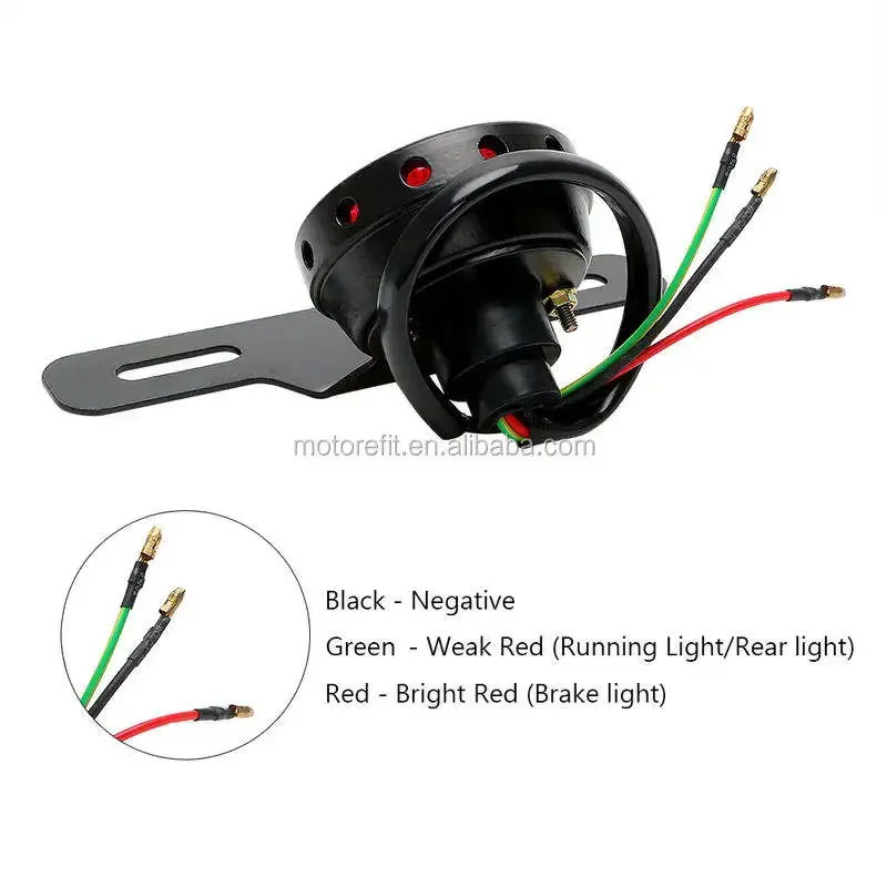 ل المروحية بوبر الضوء الخلفي مقهى المتسابق LED دراجة نارية الذيل الفرامل وقف الضوء موتو أضواء خلفية دراجة نارية الملحقات #2