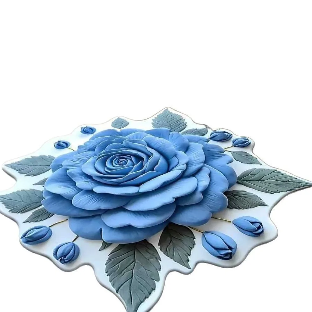 

New Non-slip Flower Carpet Soft Absorbent Bathroom Floor Mat 3D Flower Irregular Shaped Room Rugs Home Decor