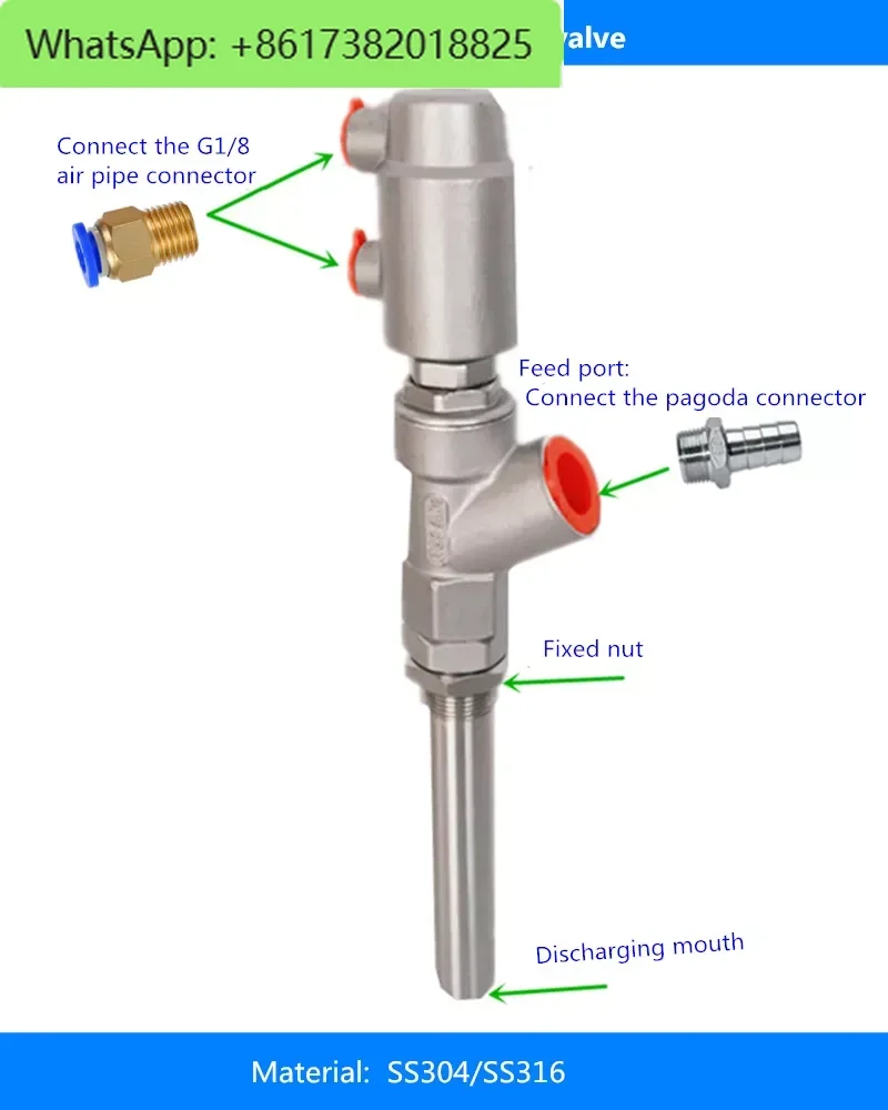 Extended rod anti-drip DN65 large liquid oil stainless steel filling valve