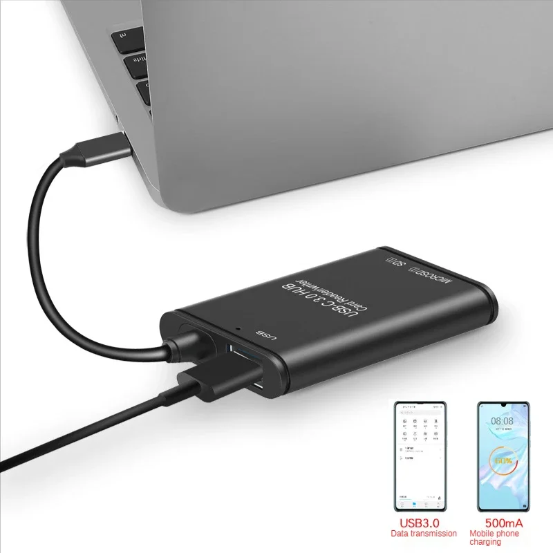 Mosible USB C HUB USB 2.0 HUB Type C USB Splitter Thunderbolt 3 USB-C Adapter TF SD Card Reader OTG for Samsung Macbook Pro/Air