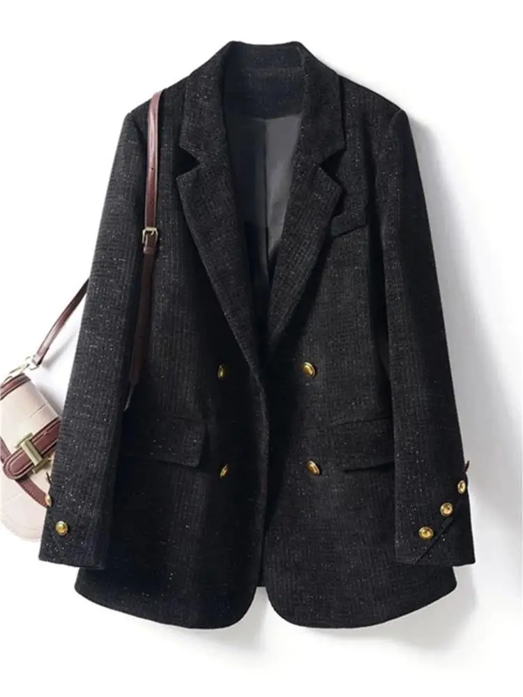 

Женский костюм iny красного цвета, универсальный элитный костюм на ощупь, весна-осень, новый Sle Cleanfit, длинный свек, двойная застежка на пуговицы