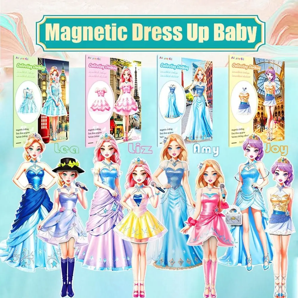 Princess Theme Magnetic Dress Up Set Interactive Colorful Dress Up Clothes-changing Stickers Magnet Dress Up Games For Girls