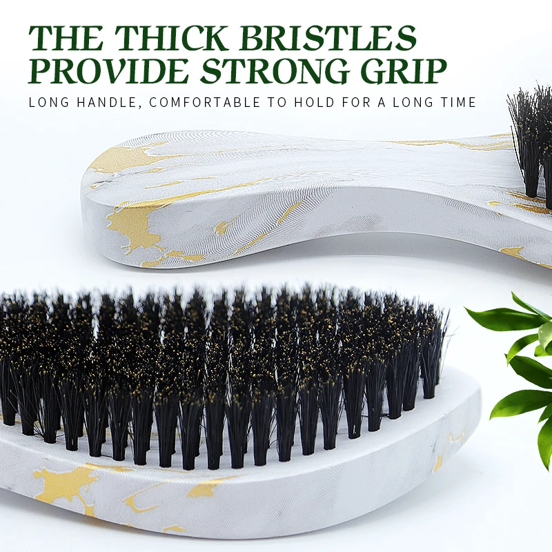 Custom 360 Wave Brush For Men Shaving Brush Boar Bristle Wood Beard Brush Cepillo Barba Curve Palm Wave Brush Wood Beard Comb - view 2