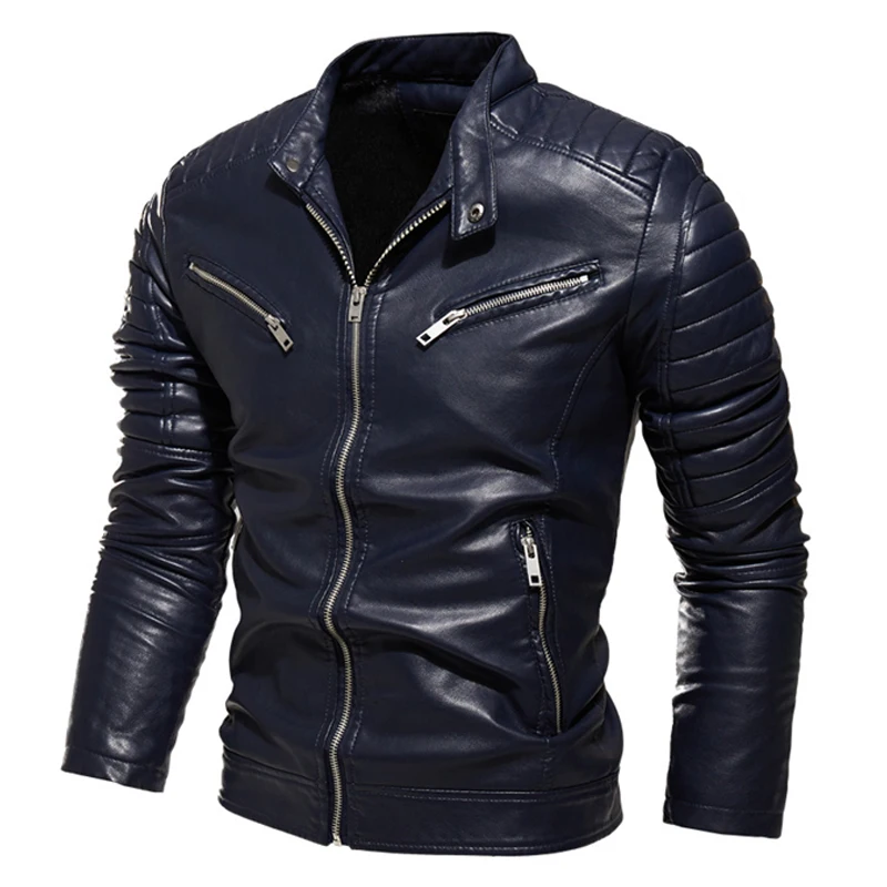 PU Jackets Men Motorcycle Biker Jacket Coat Fashion Autumn PU Leather Jackets Male Moto Biker Coats Slim Fit Leather Clothing