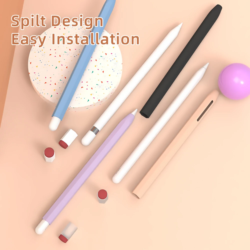 

Модный двухцветный мягкий силиконовый чехол — противоударный чехол для стилуса Apple Pencil 1-го/2-го поколения для iPad