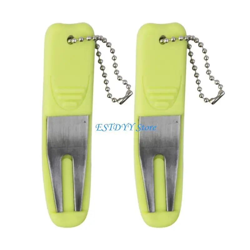 G6DE Golf Balls Retrievers Strong Metal Golf Fork Golfs Green Part for Men Women Golfs Mark Repair Maintenance Tool