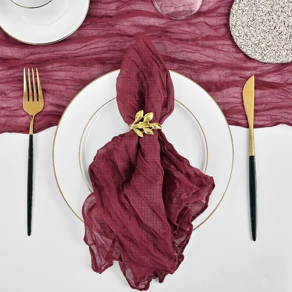 Party Supply Table Decoration Gauze Napkin Reusable Thin Cotton Napkin Retro Vintage Placemats Hotel