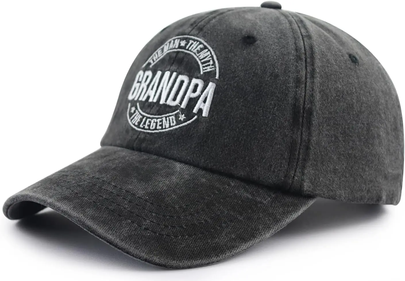 Czapka z daszkiem dla mężczyzn \"Dziadek, mężczyzna, mit, legenda\", śmieszna, regulowana, bawełniana, haftowana czapka bejsbolówka dla dziadka