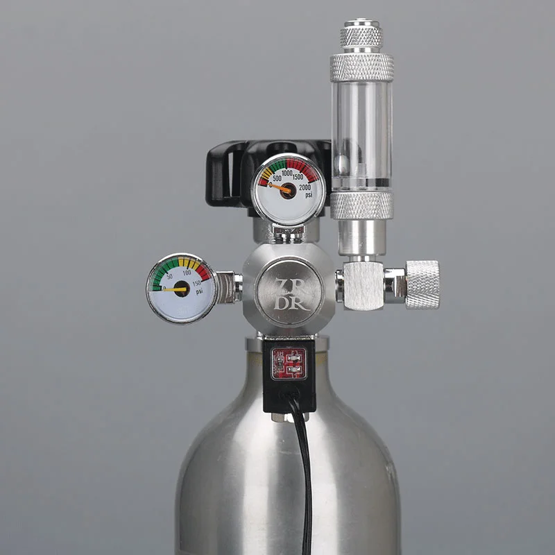 R104X Aquarium Fish tank Co2 Aquarium Dual Gauge Co2 Pressure Regulators G5/8 W21.8 CGA320 M22 With Solenoid