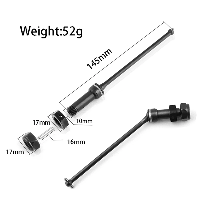 2Pcs Metal Drive Shaft CVD EA1061 for JLB Racing CHEETAH 11101 21101 J3 Speed 1/10 RC Car Upgrade Parts Accessories [No.68 Toy]