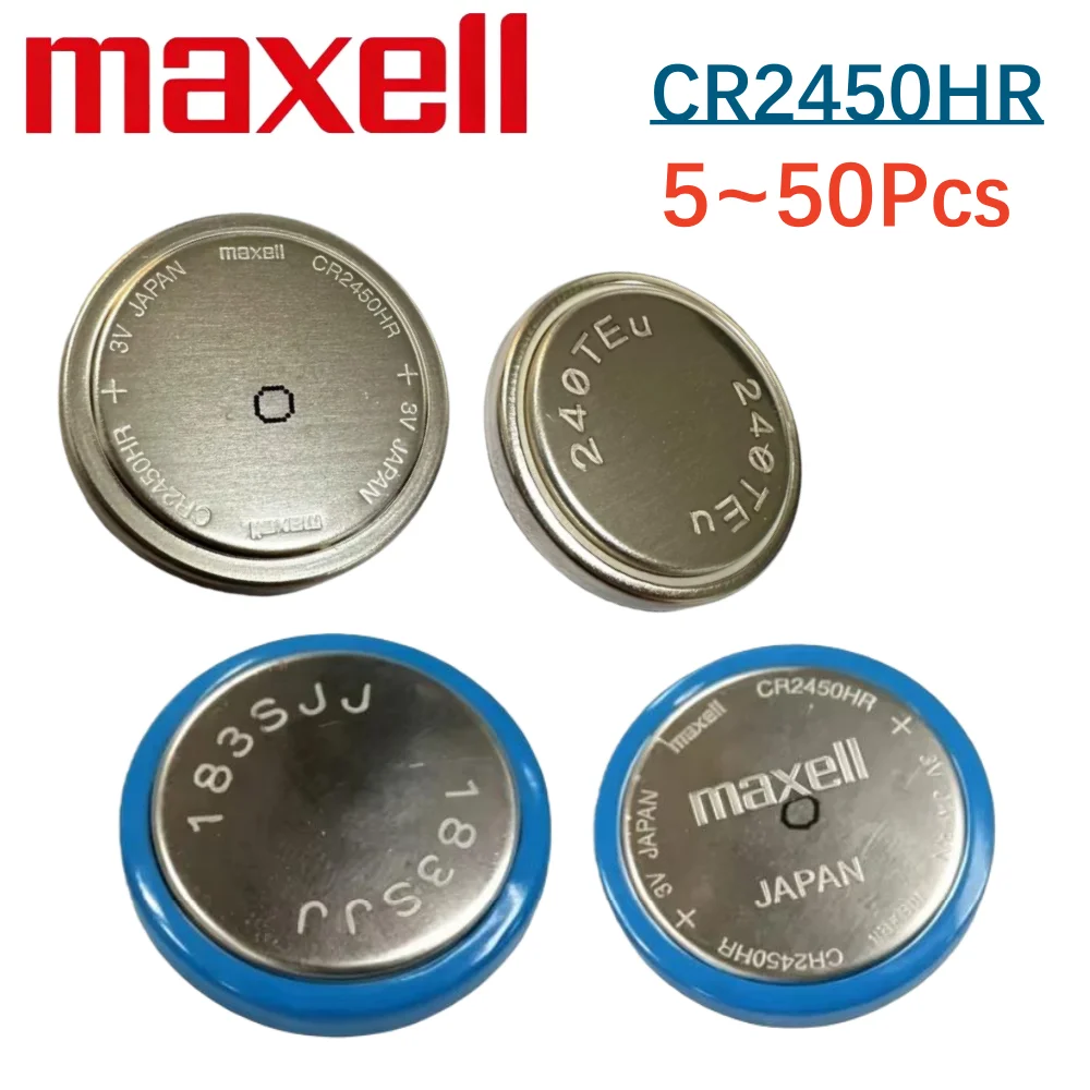 5-50pcs Original For MAXELL CR2450HR 3V Bare Cell 2450 High Temperature Resistance,LiMnO2 Tire Pressure Monitoring Battery