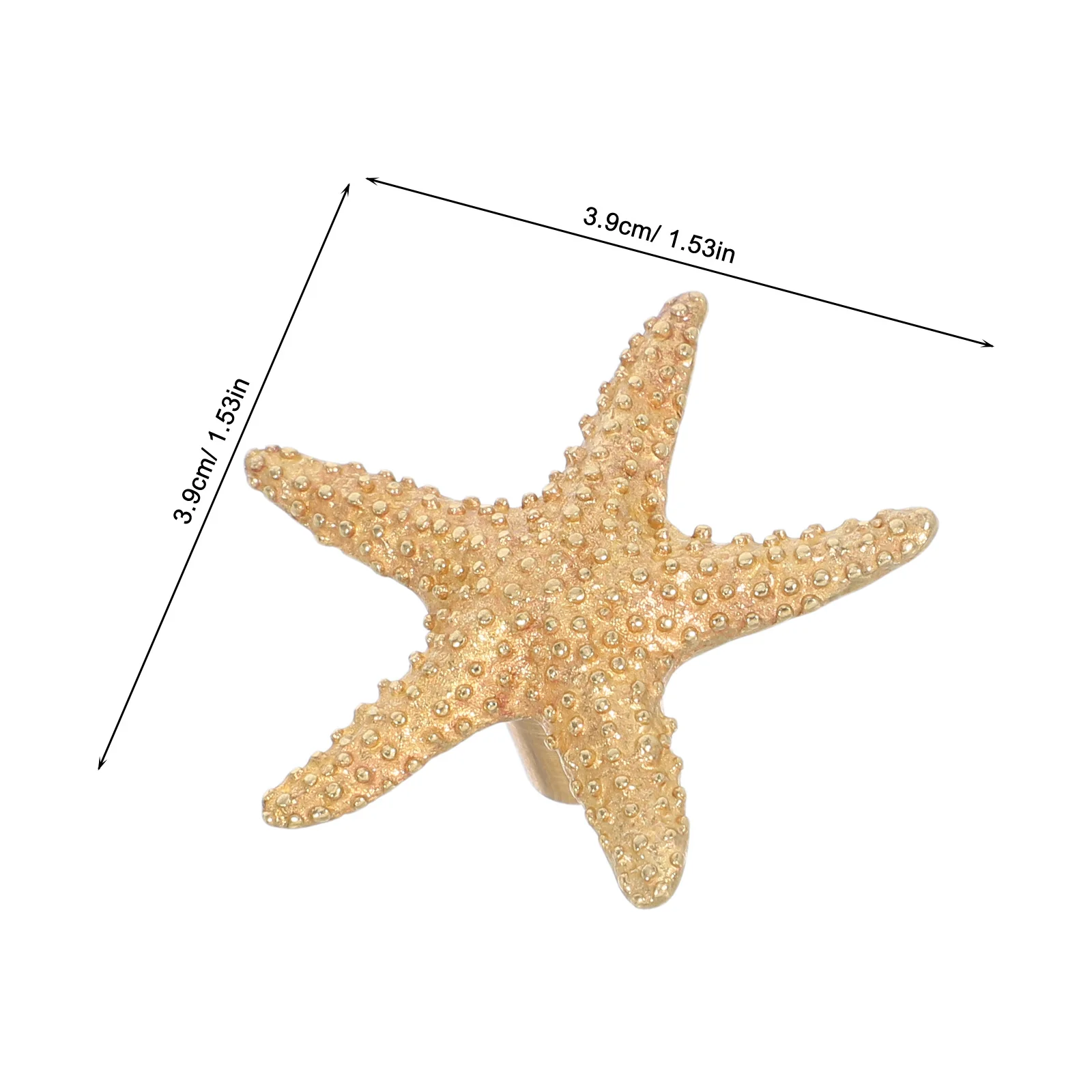 مقبض مضمد صغير مقابض أدراج نحاسية إبداعية على شكل نجمة سمكة ساحلية موضوع خزانة المطبخ أجهزة تسحب الباب العتيق #4