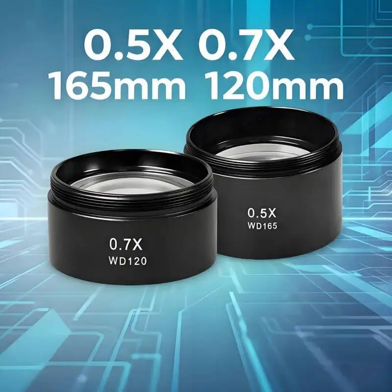 0.5X 0.7X Trinocular Microscope Auxiliary Lens 48mm 47mm Thread High-Transmittance Optical Glass Stereo Microscope Accessory