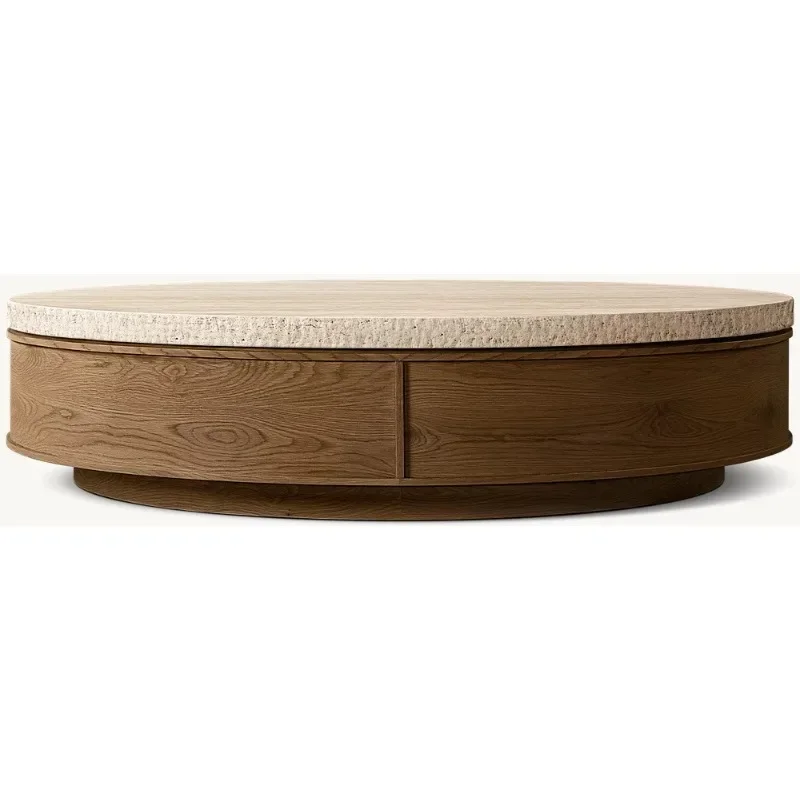 American solid wood high-end coffee table living room home tee table desktop marble cave stone design