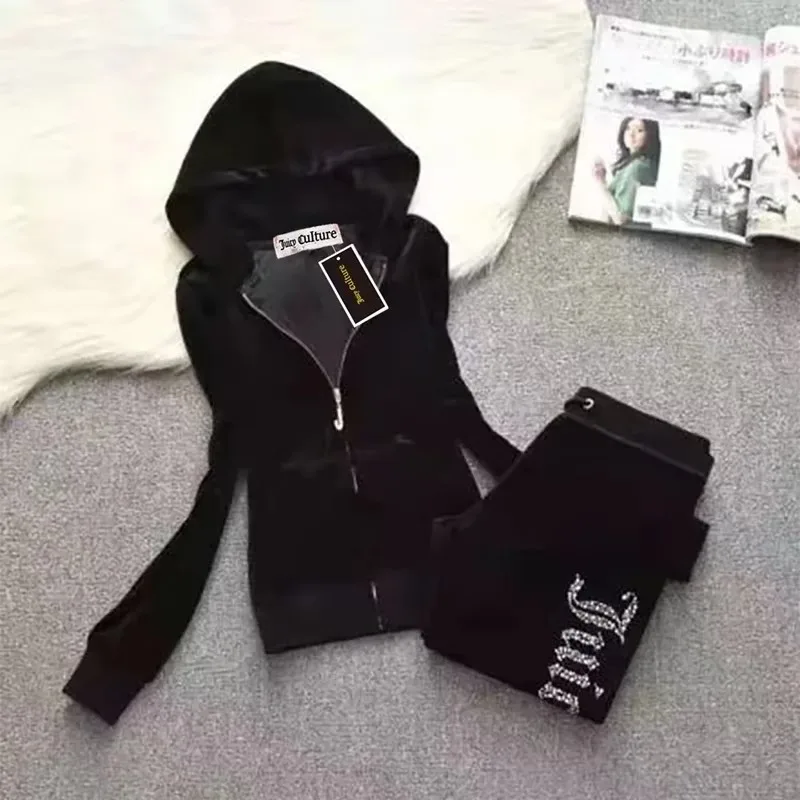 JC Lovers Brand Casual Women's Suits Outdoor Velvet Women Tracksuits Hooded Collar Jogging Sportswear suit view 4