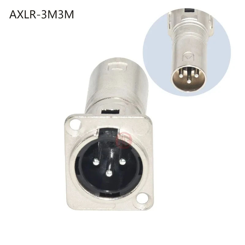 HIgh quality 3pin XLR Male to XLR Female Panel Mount Female Plug Pass through Adapter Black and Silver Optional