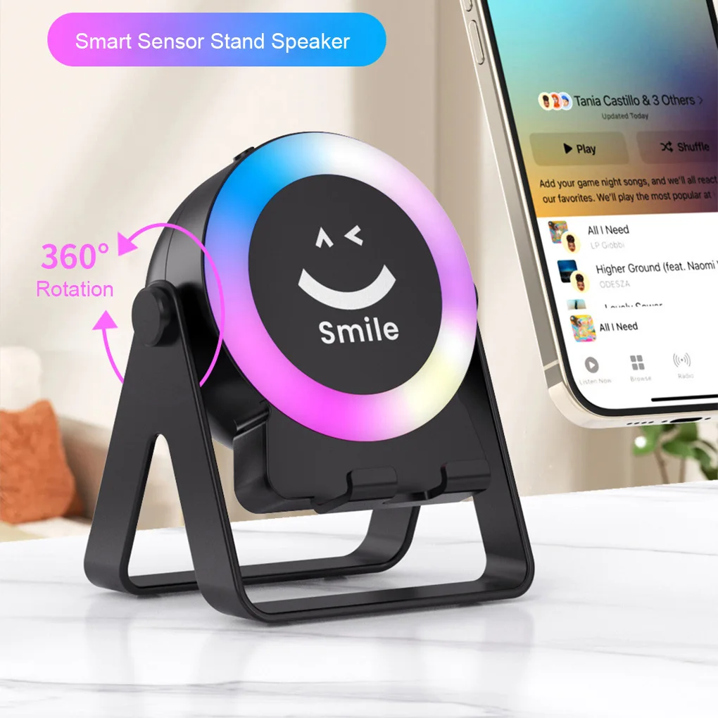 Rechargeable Sense Atmosphere Breathing Light Speaker 4 IN 1 Wireless Induction Audio Bluetooth Speaker Multifunctional Bracket