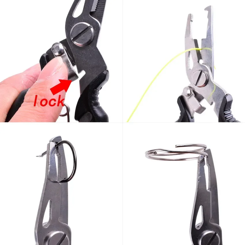 Fishing Pliers Line Cutter Scissors Hook Remover Black Beak Jaw Multi-Tool