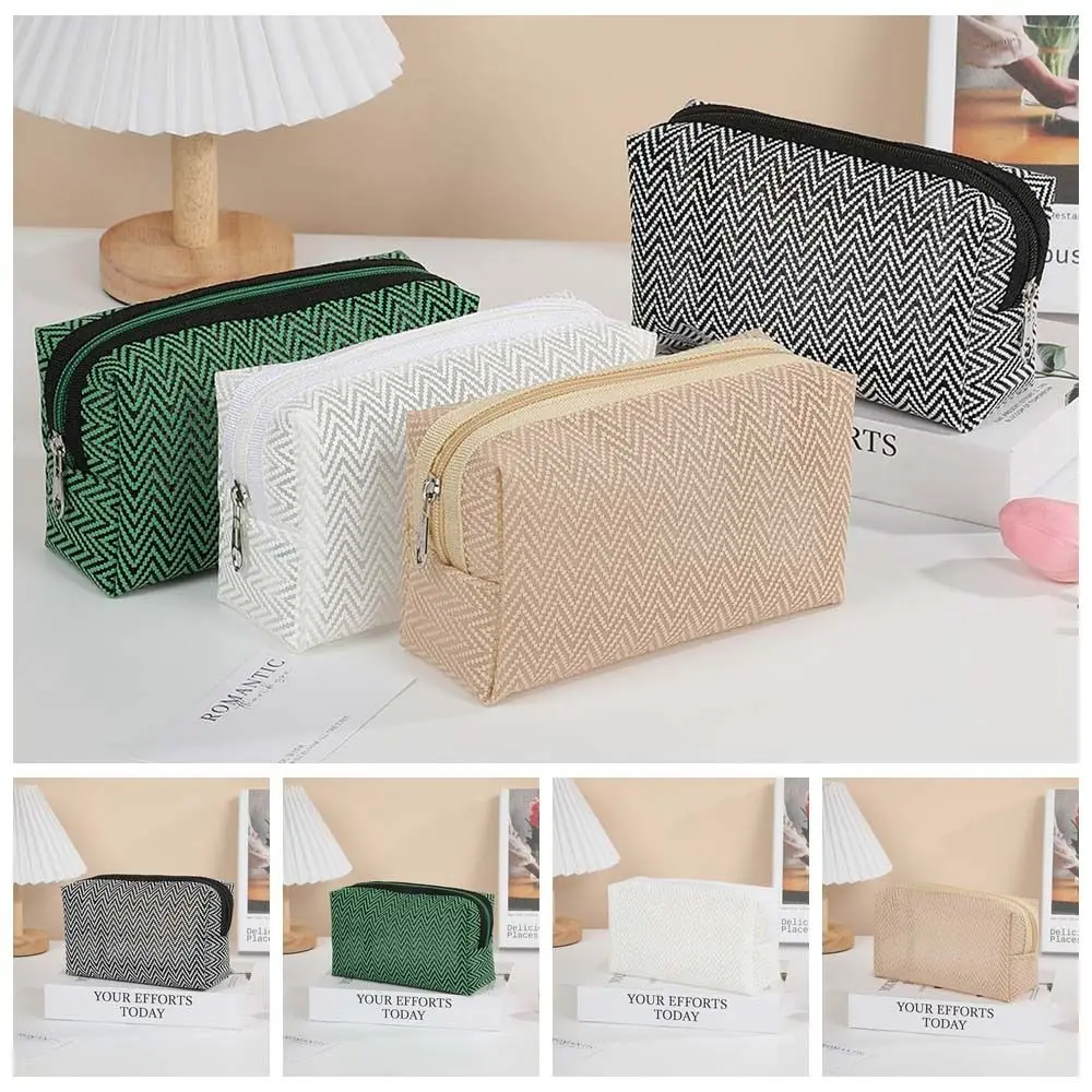 Key Bag Mesh Cosmetic Bag Mesh Stripe Pattern Bank ID Card Bag Mesh Coin Purse Nylon Large Capacity Small Storage Bag