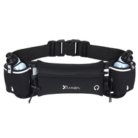 Waist Pack with Bottles Multiple Pockets Fanny Pack with Reflective Strip Waist Bag Adjustable Strap for Running Hiking Climbing
