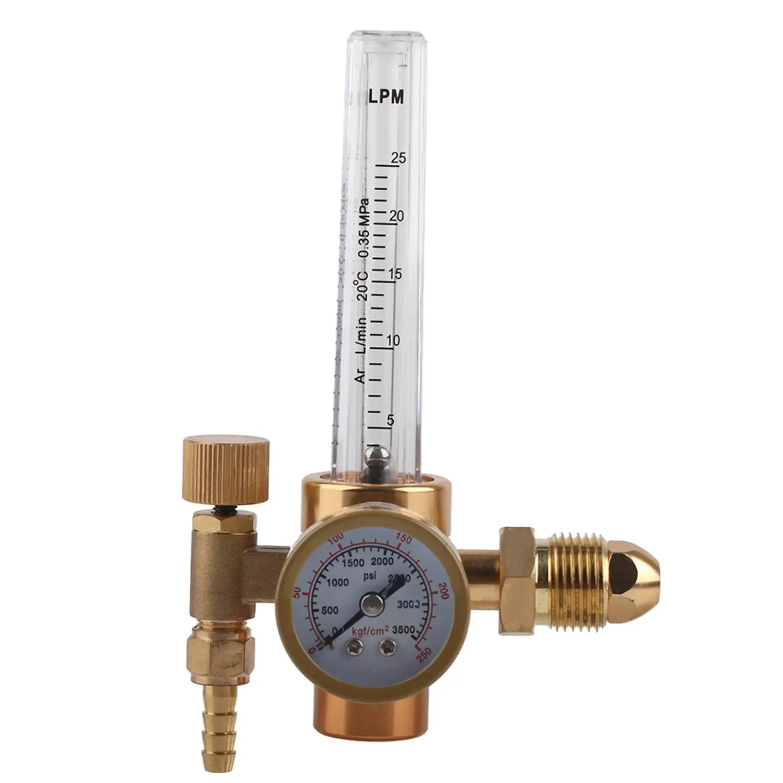 

0-3500 PSI Argon Pressure Regulator with Flowmeter & CGA580 Connector - G5/8 Male Thread Welding Tool