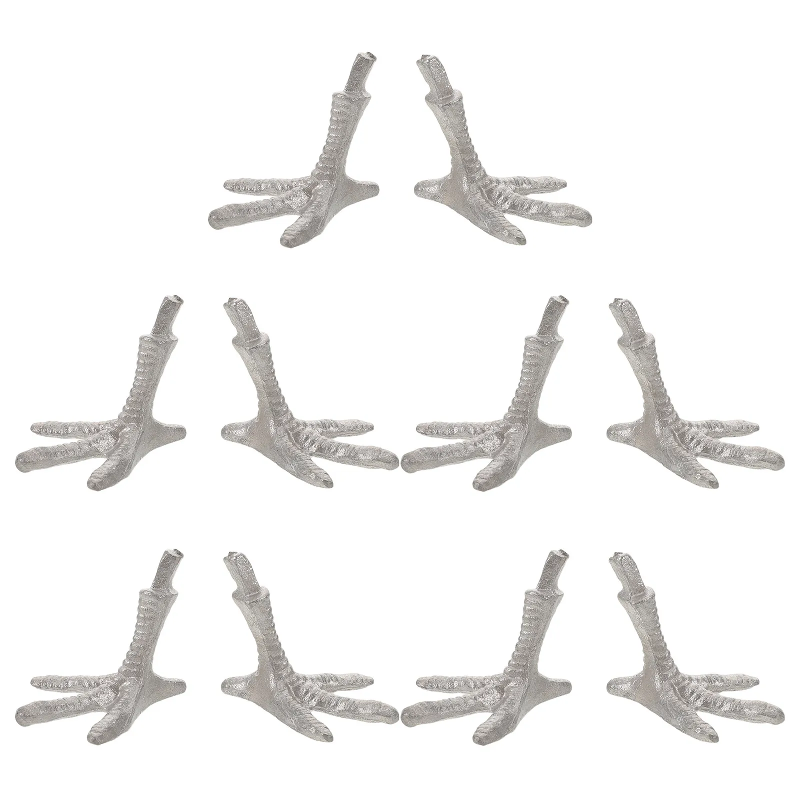 

10 шт. литых металлических реалистичных когтей для попугаев, сменные ножки для птиц, детали для скульптур, ремонтные элементы для птичьих украшений, когти для птиц, для рукоделия