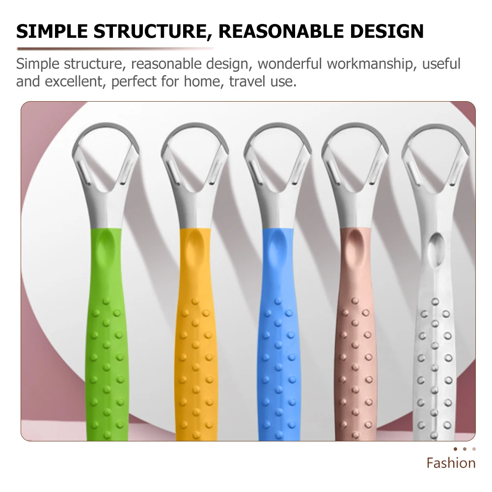 Raspador de lengua para adultos, herramienta limpiadora de recubrimiento de lengua de Metal y acero inoxidable, raspador de limpieza de aliento fresco, 3 uds.