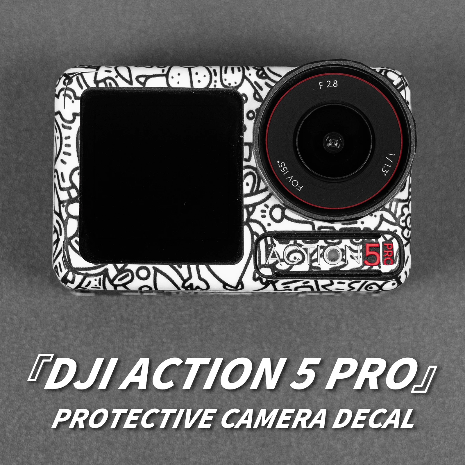 For DJI Action 5 Pro Motorcycle  Textured Stickers Long-Lasting Anti-Scratch 3M Adhesive Decor Protective Film Mod Kits