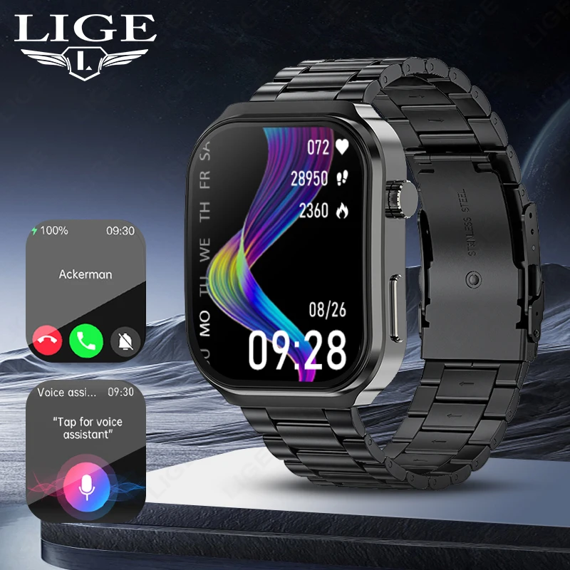 

LIGE 2026 Smart Watch Men AI Healthy Diagnose Heart Rate Sleep Monitor Wireless Call Sports Fitness Waterproof Smart watch Women