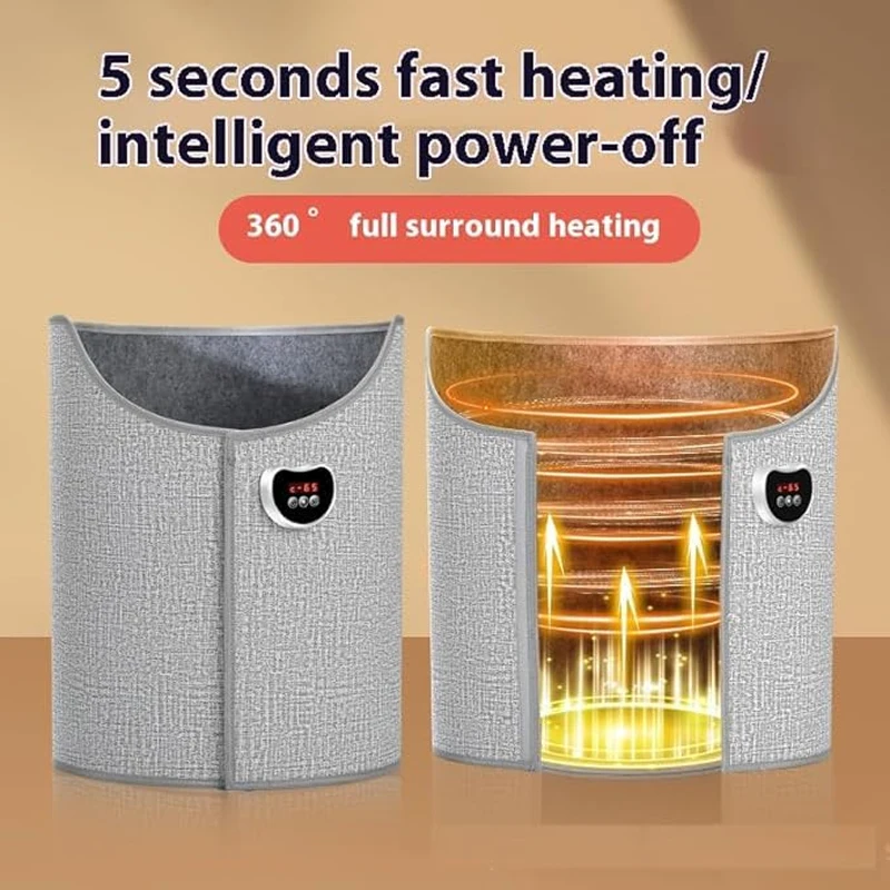 Under Desk Foot Warmer Heater Electric Heating Pad with 8 Temperature Foldable 360° Full Surround Warm Foot Mat for Office Home