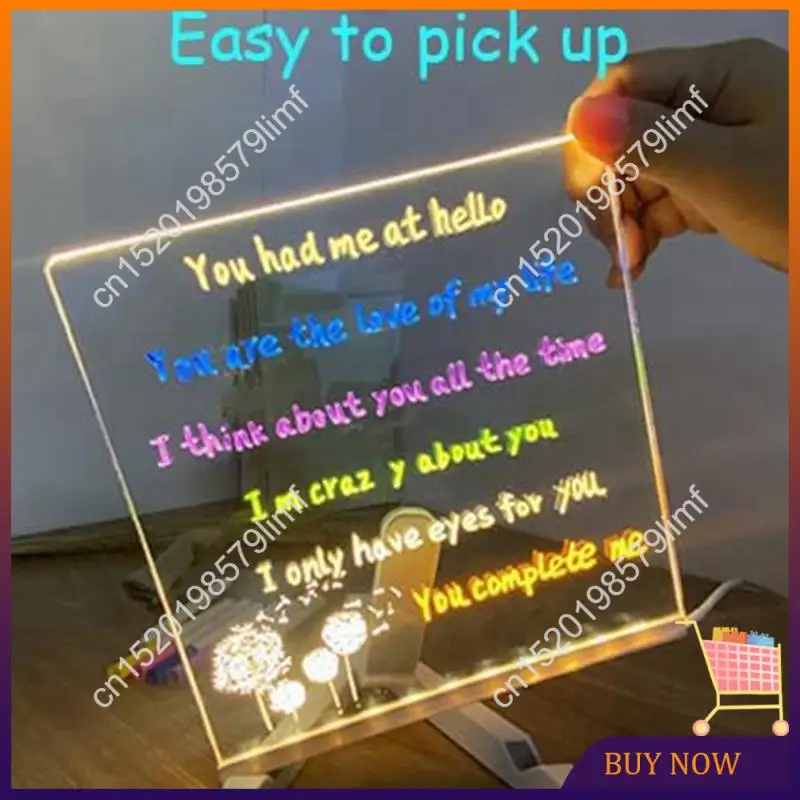 MSOR-LED Notepad With Colors, Illuminated Acrylic Notepad With Colors, Notepad With Adjustable Stand And 7 Pens