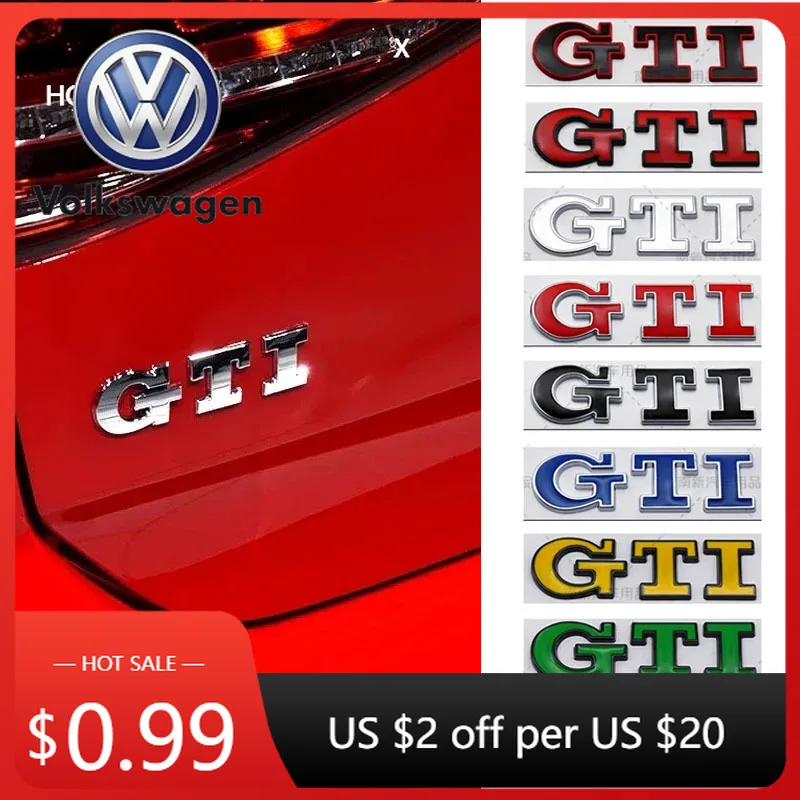 

Горячая новинка 2026: 3D металлический логотип VOLKSWAGEN GTI, эмблема для передней решетки автомобиля, наклейка на задний багажник для Volkswagen VW Polo Golf 5 Mk5 MK6 Jetta
