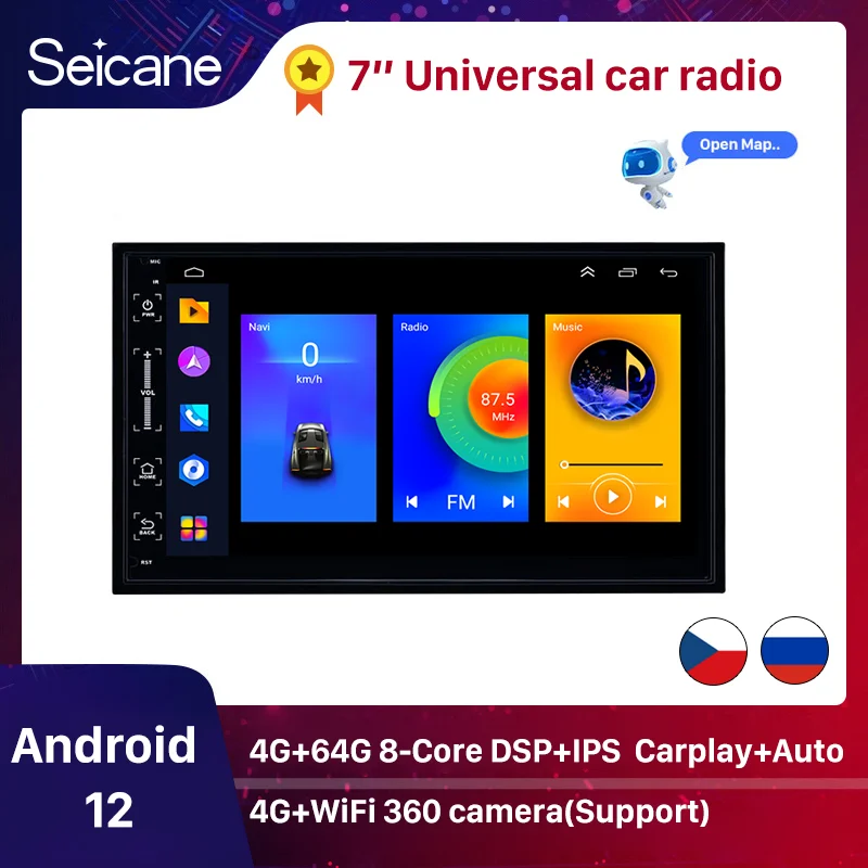 

Seicane Car Radio GPS 2 din Android 12 Auto Carplay Universal 7 inch For Volkswagen Nissan Hyundai Toyota kia Multimedia Player