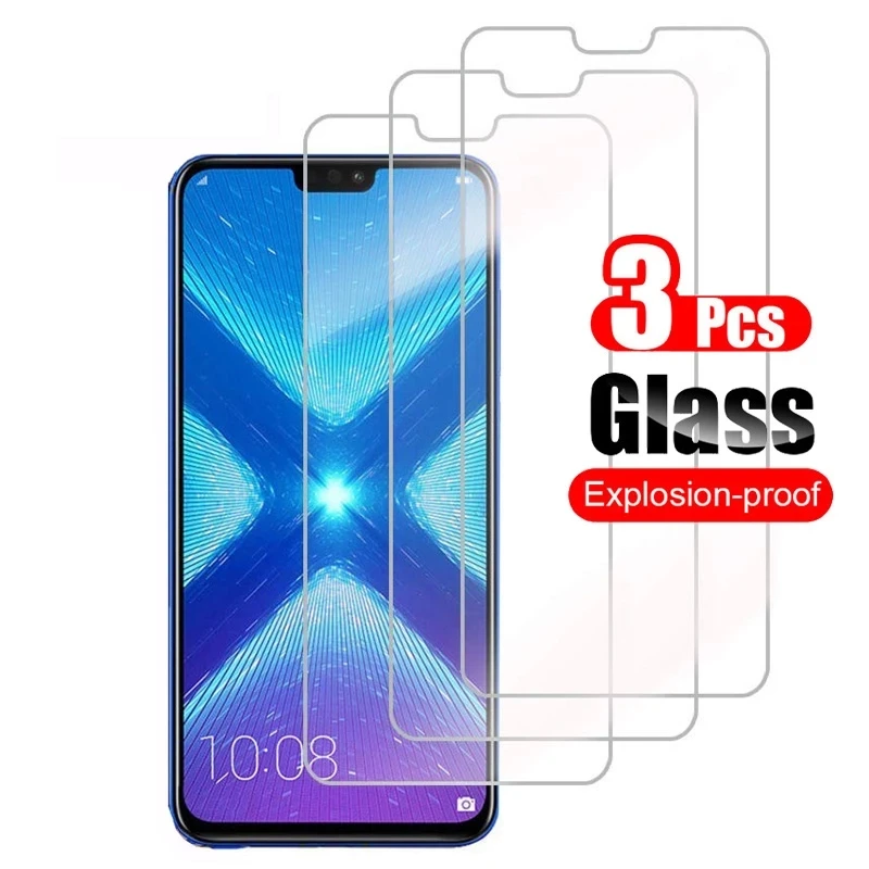 3PCS For Huawei Honor X8 8X MAX 8S X6 Tempered Glass Protective Full Cover Screen Protector for Honor X6 X8 8X Glass