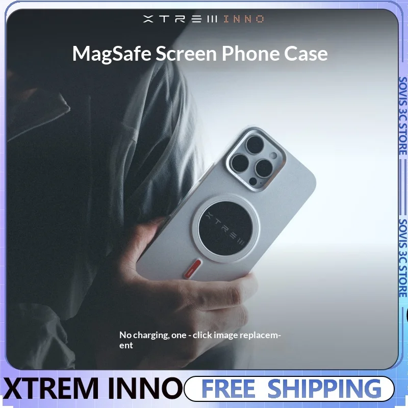 Funda para Teléfono XTREM INNO con Pantalla de Tinta Electrónica, Magnética, con NFC, Anti-caídas/Antipolvo, para iPhone 16/15 Pro Max/Plus
