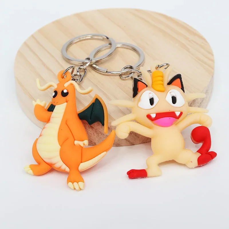 24 New Pokemon Keychain Action Figure Pikachu Key Chain Psyduck Bulbasaur Keyring Backpack Pendant Bag Key Ring Accessories Gift