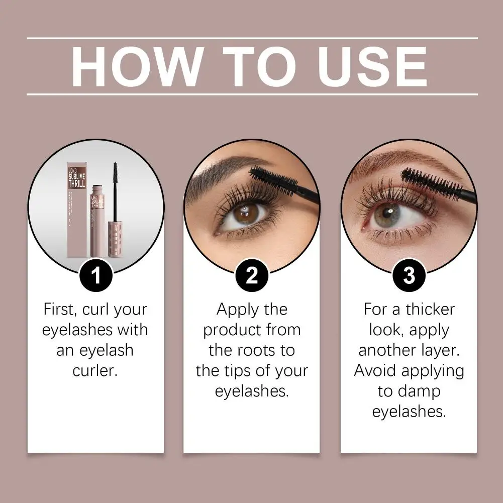 가볍고 방수되는 롱웨어 마스카라 컬링 마스카라 영양 성분으로 속눈썹을 보호하는 롱 서블라임 스릴