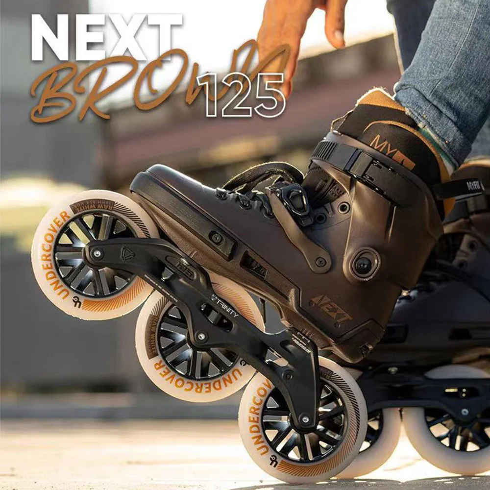 100% Original 2022 Powerslide NEXT NOIR Trinity Frame Inline Skates 3*125mm Street Racing Skate Roller Free Skating Patines