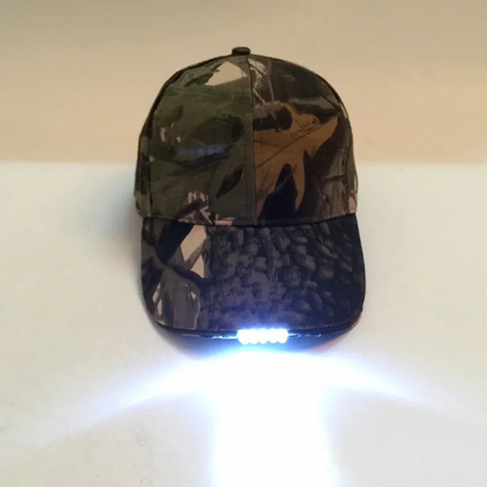 5LED Lamp Cap Battery Powered Hat with LED Light Flashlight for Fishing Jogging Baseball Cap Lighting Fishing Hat Military Hats