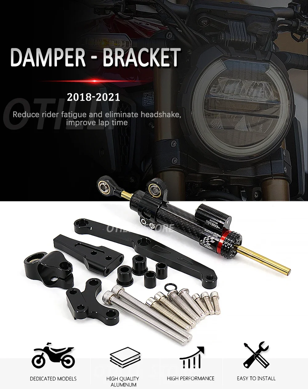 

Motorcycle Accessories CNC Steering Stabilize Damper Bracket Mount Motorbike For Honda CB650R CB 650R CB 650 R 2018 - 2024 2023