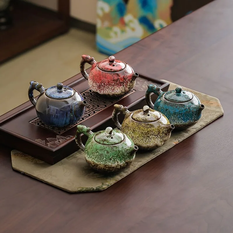 Kiln-style tea pot large-capacity ceramic single teapot Chinese large teapot vintageteabrewing devicehome office kung fu tea set