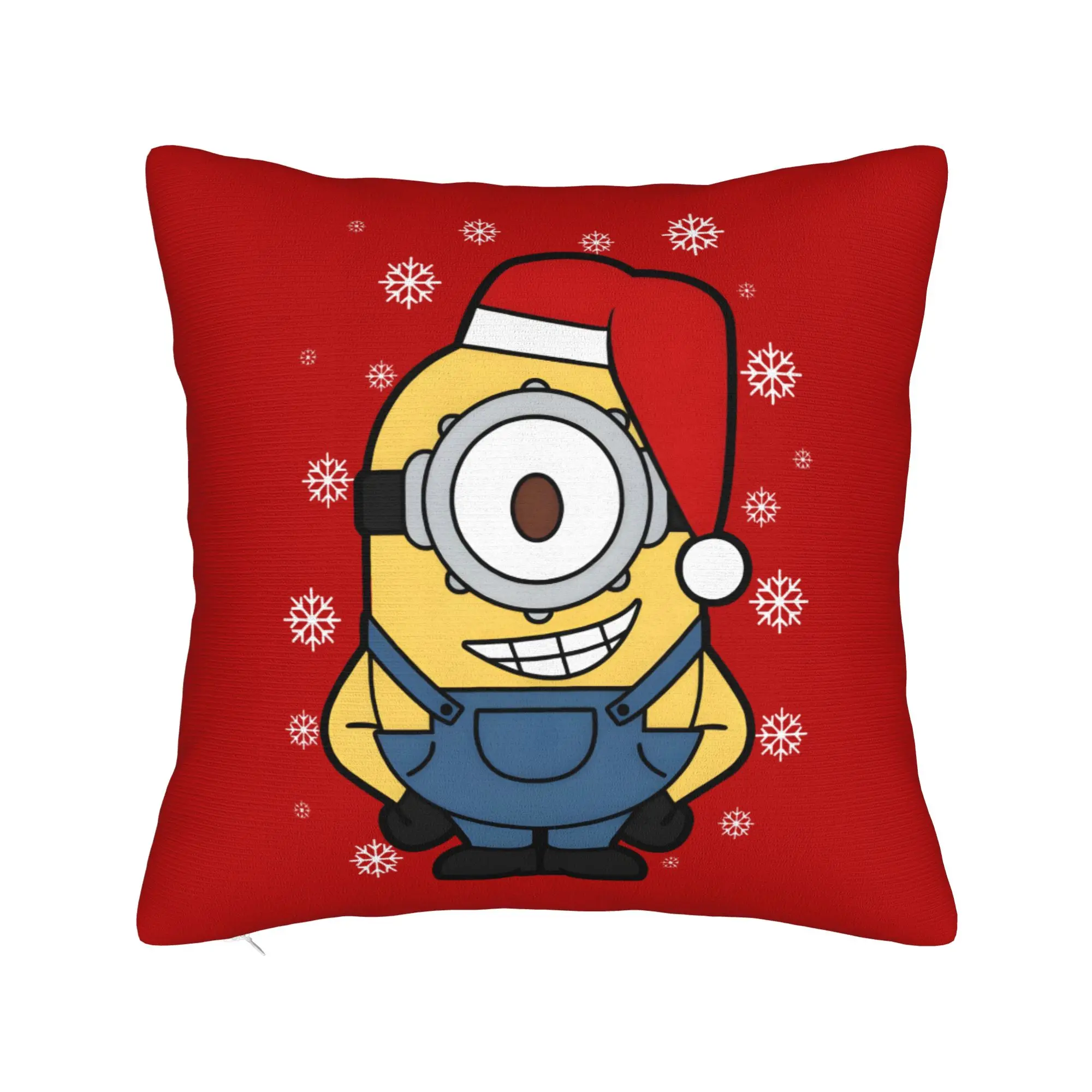 Cartoon M-Minions Christmas Pillowcase Double-sided Printing Polyester Cushion Cover Decorations  Throw Pillow Case Cover