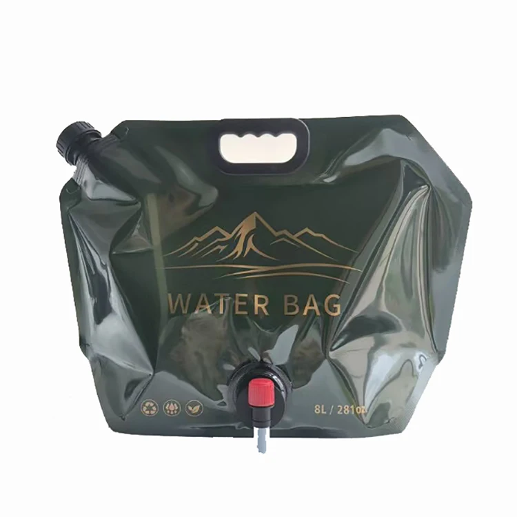 Tragbare Wasseraufbewahrungstasche, zusammenklappbar, für Outdoor-Sport, Camping, große Kapazität, Bergsteigen, Wasserhahn, Kunststoff-Wasserbeutel – Detail 1