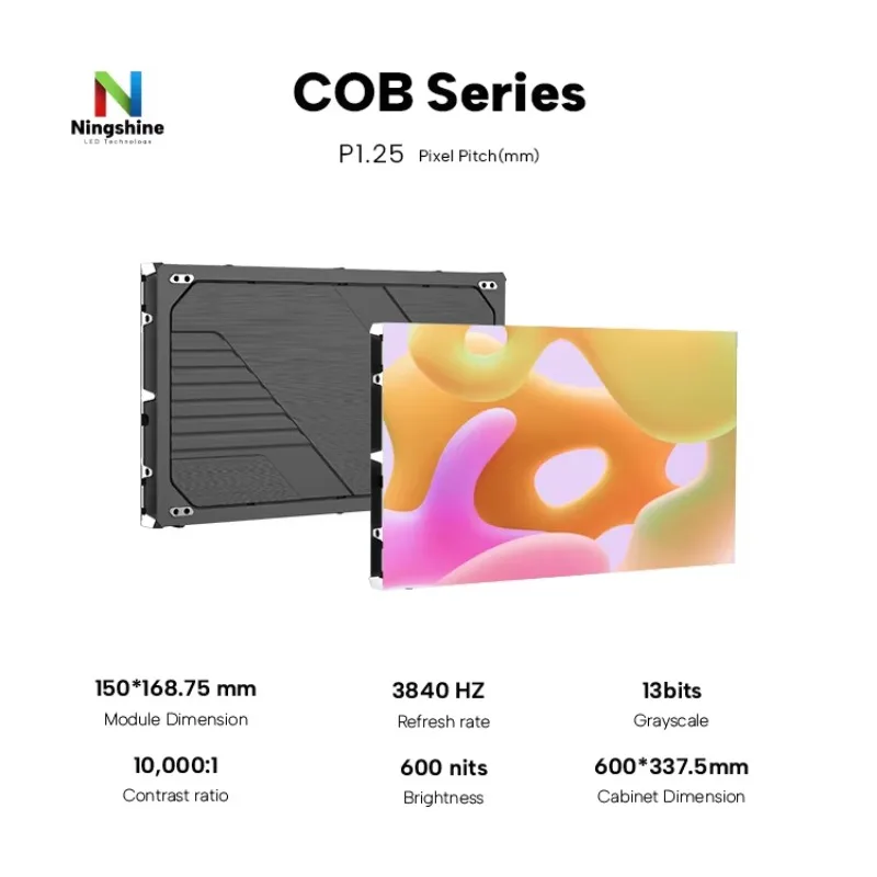 Hot Seller：1.25mm Pixel Pitch LED Screen COB Micro LED Display 3840Hz 10000:1 Contrast for Broadcast Studio
