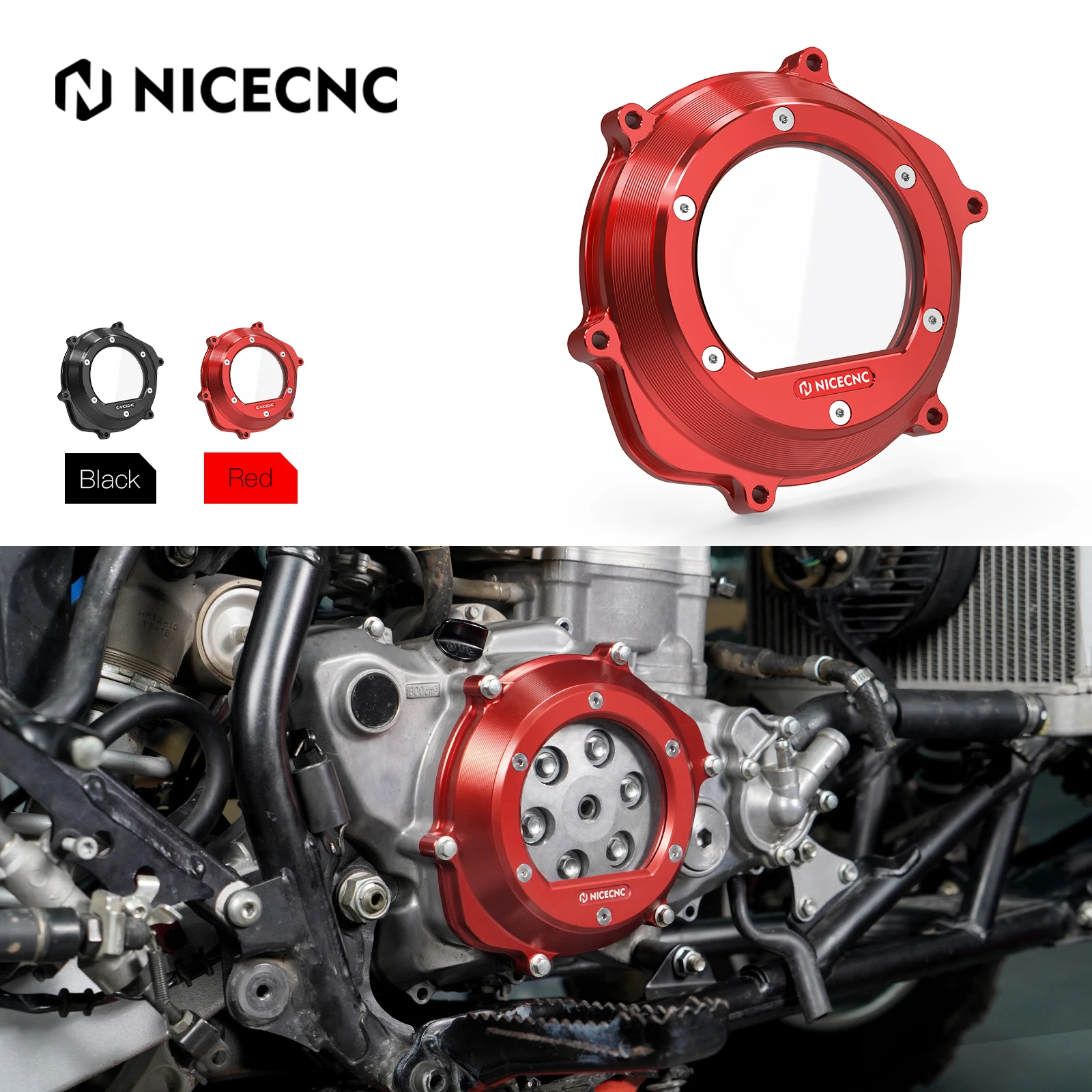 

TRX ATV Clutch Cover For Honda TRX450R 2004-2008 TRX450ER 2006-2014 Guard Cap Protector #11351-HP1-670 Aluminum & PC Parts