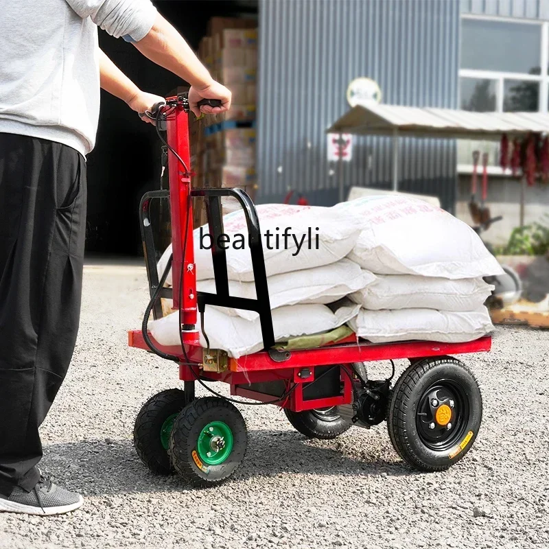 

Z189 YH AA Electric four-wheeled flatbed truck, foldable three-wheeled hand-pushed elevator, small board two-wheeled cargo truck