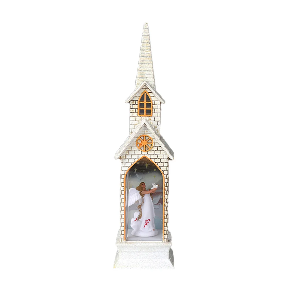 

Luminous Angel Shaped Church Design Christmas Decor For Party Holiday Lighting Decoration Xmas Wind Lamp Christmas Lamp
