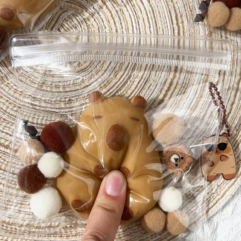Hot Sticky Cute Capybara Soft Waxy TPR Slow Rebound Doll Toy Funny Prank Gifts Children Adults Decompression Finger Sensory Toys